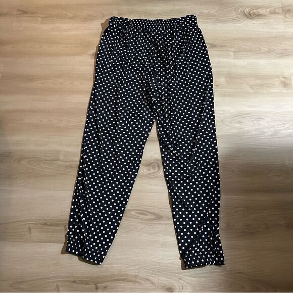Lands' End Black and White Polka Dotted Slinky Pants Size Medium 10-12 - Picture 10 of 10